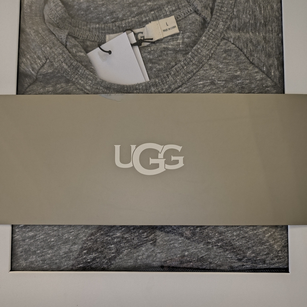 UGG Heather Gray & Blue MSteiner Pajamas in Gift Box. Large.